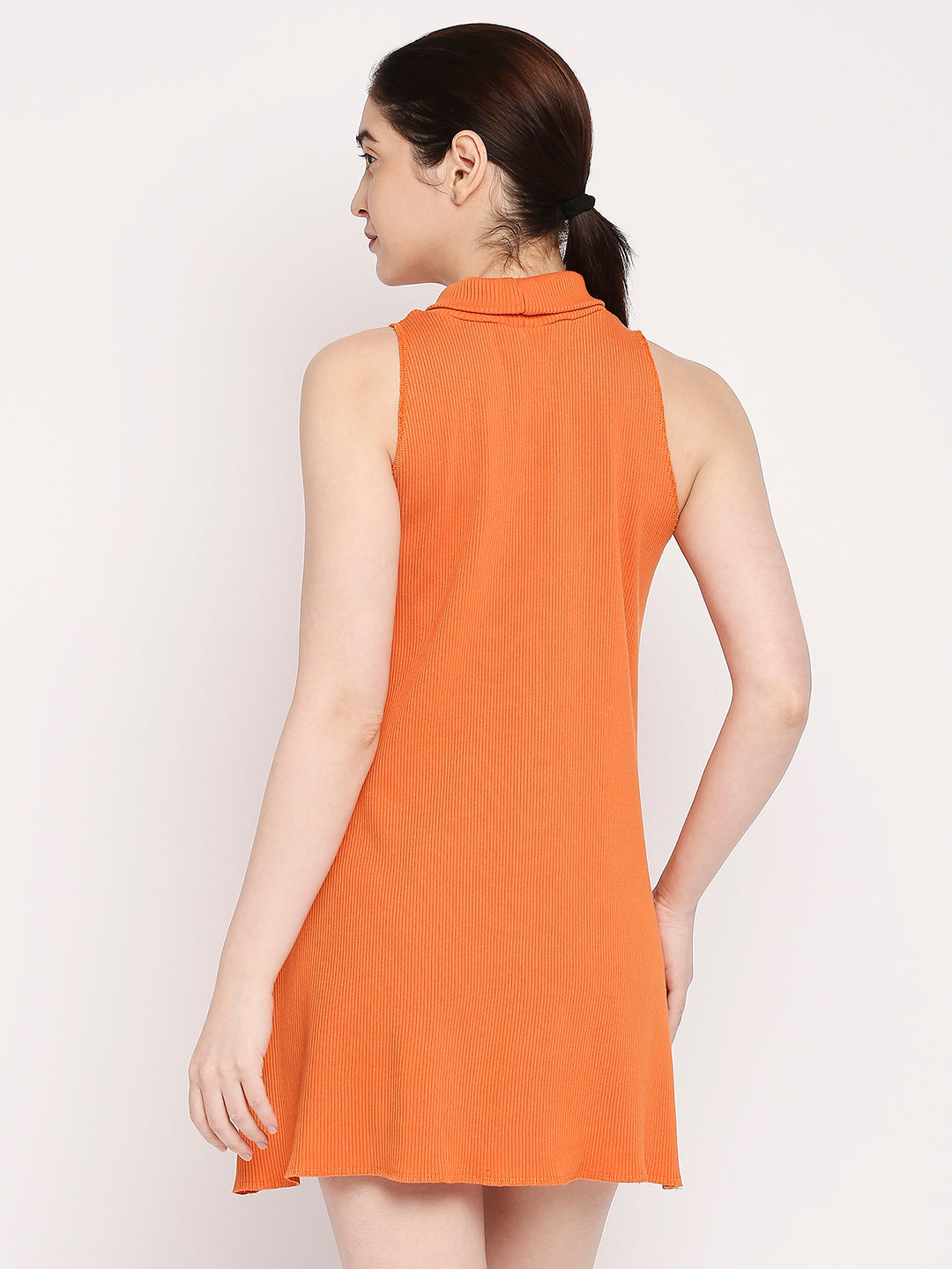 Autumn Hues Orange A-Line Mini Dress