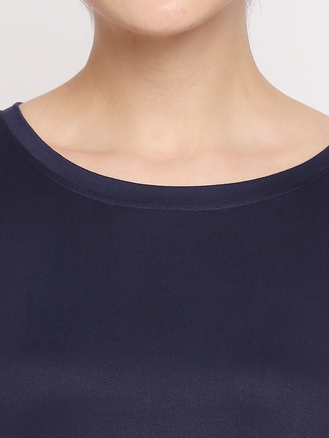 Autumn Hues Blue A-Line Solid Dress With Belt