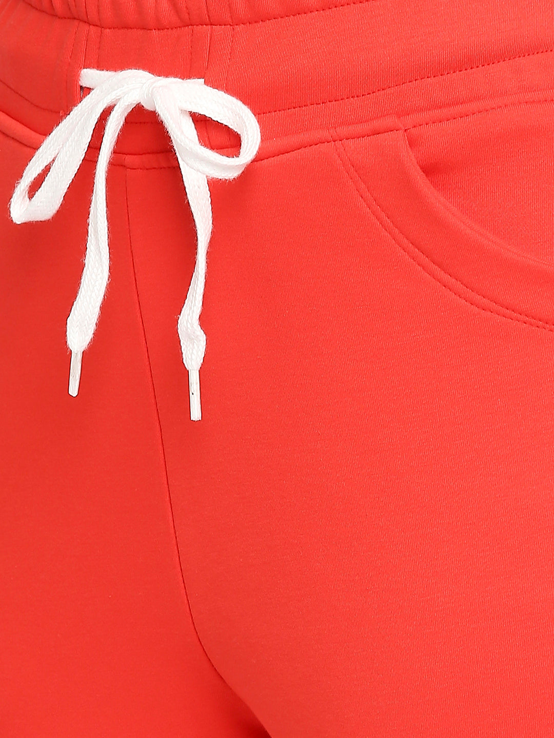 Autumn Hues Women Red Solid Cotton Bell Bottom Track Pants