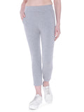 Autumn Hues Women Grey Solid Cotton Track Pants