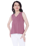 Autumn Hues Cotton top in Mauve colour