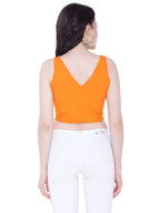 Autumn Hues Cotton Crop Top in Orange colour