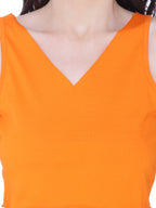 Autumn Hues Cotton Crop Top in Orange colour