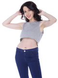 Autumn Hues Grey Styled Back Crop Top