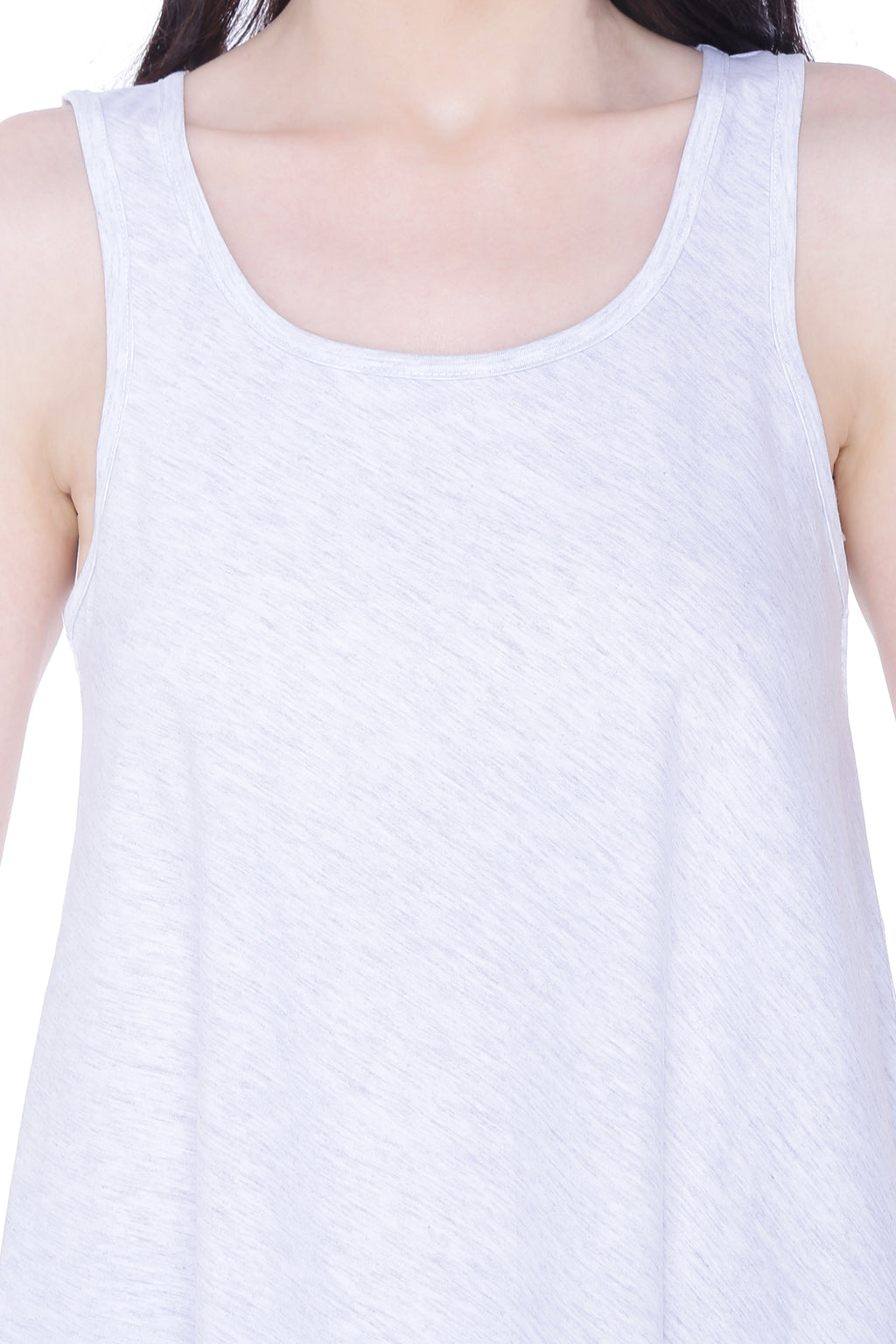 Autumn Hues Women Grey Pure Cotton Tank Top