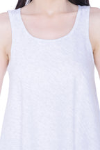 Autumn Hues Women Grey Pure Cotton Tank Top