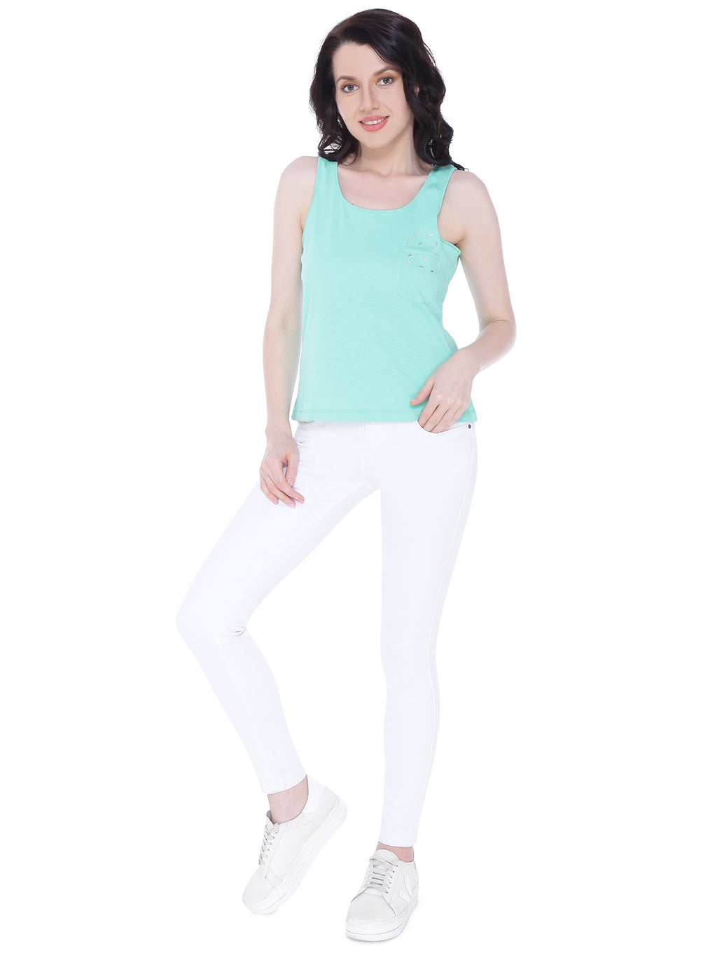 Autumn Hues Sea Green Top