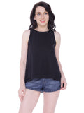 Autumn Hues Cotton Top in Black colour