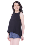 Autumn Hues Cotton Top in Black colour