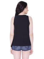 Autumn Hues Cotton Top in Black colour