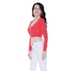 Autumn Hues Cotton Wrap Crop Top