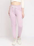 Autumn Hues Women Purple Solid Cotton Joggers