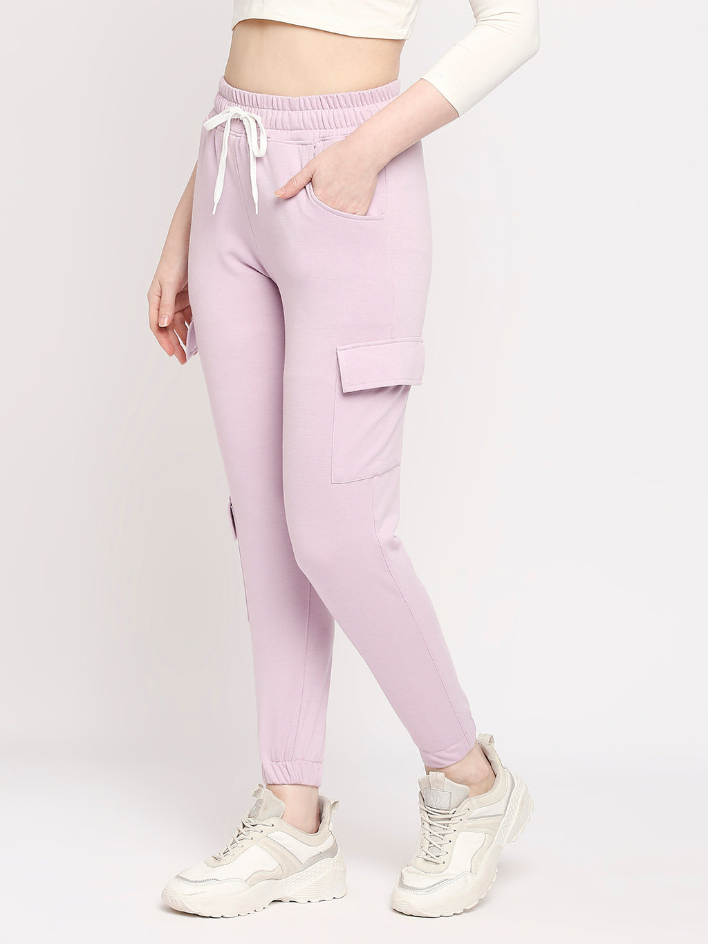 Autumn Hues Women Purple Solid Cotton Joggers
