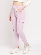 Autumn Hues Women Purple Solid Cotton Joggers