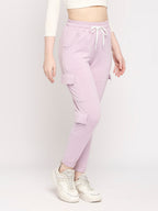 Autumn Hues Women Purple Solid Cotton Joggers