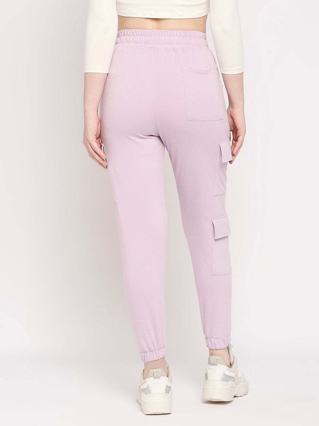 Autumn Hues Women Purple Solid Cotton Joggers