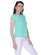 Autumn Hues Women Green Printed Extended Sleeves Cotton  T-shirt