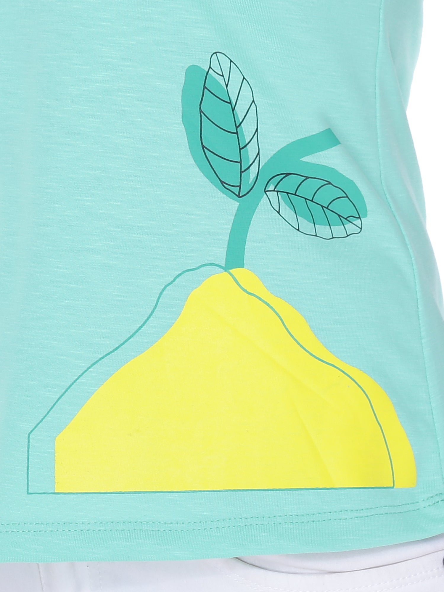Autumn Hues Women Green Printed Extended Sleeves Cotton  T-shirt