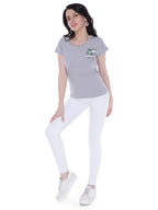 Autumn Hues Women Grey Cotton T-shirt