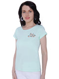 Autumn Hues Women Green Cotton T-shirt