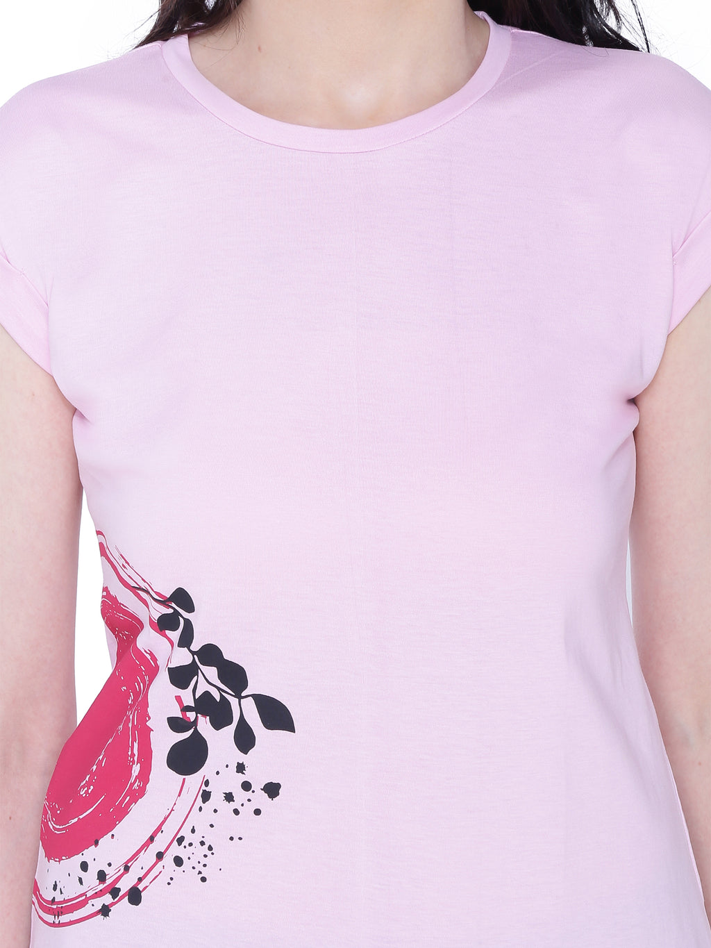 Autumn Hues Comfort Floral Opaque Casual T-Shirt