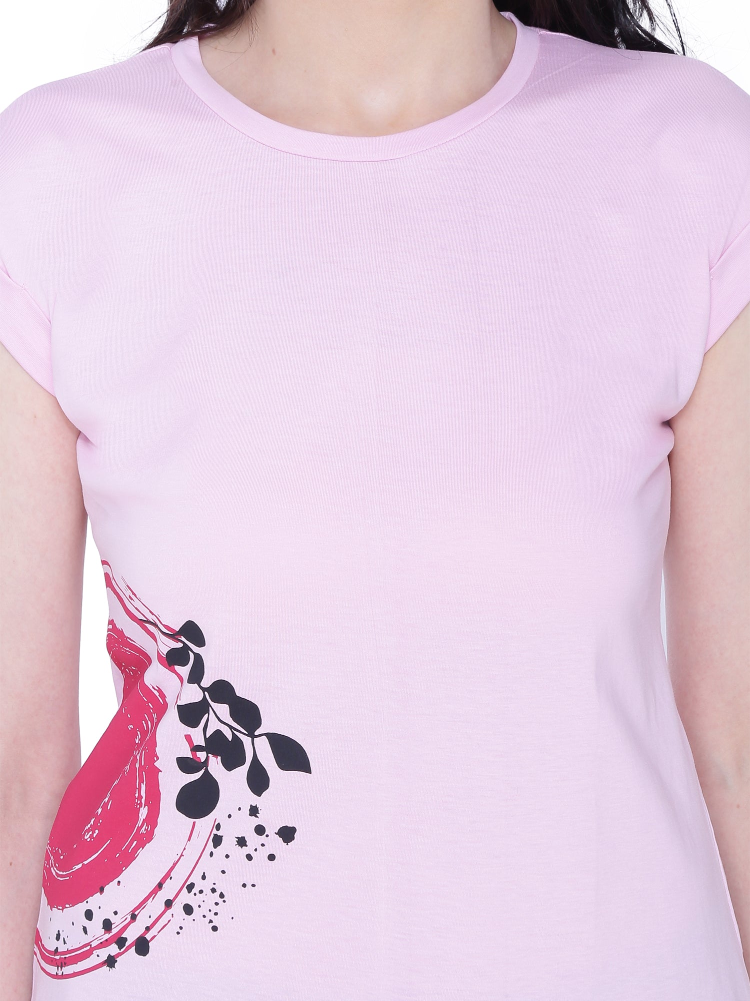 Autumn Hues Comfort Floral Opaque Casual T-Shirt