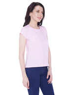 Autumn Hues Women Pink Extended Sleeves  Cotton  T-shirt