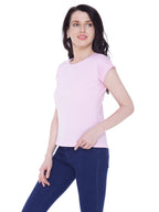 Autumn Hues Women Pink Extended Sleeves  Cotton  T-shirt