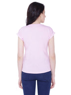Autumn Hues Women Pink Extended Sleeves  Cotton  T-shirt