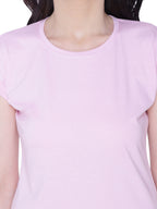 Autumn Hues Women Pink Extended Sleeves  Cotton  T-shirt