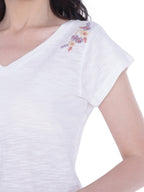 Autumn Hues Comfort V-Neck Cotton Casual T-Shirt