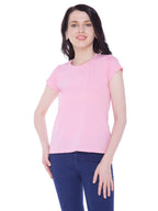 Autumn Hues Women Pink Extended Sleeves  Cotton  T-shirt