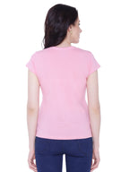 Autumn Hues Women Pink Extended Sleeves  Cotton  T-shirt