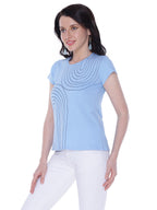 Autumn Hues Abstract Printed Round Neck Sleeveless Cotton T-shirt