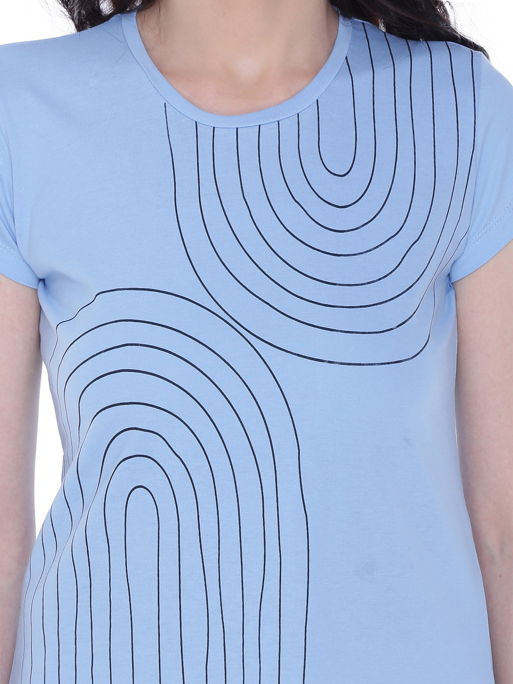 Autumn Hues Abstract Printed Round Neck Sleeveless Cotton T-shirt