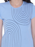 Autumn Hues Abstract Printed Round Neck Sleeveless Cotton T-shirt