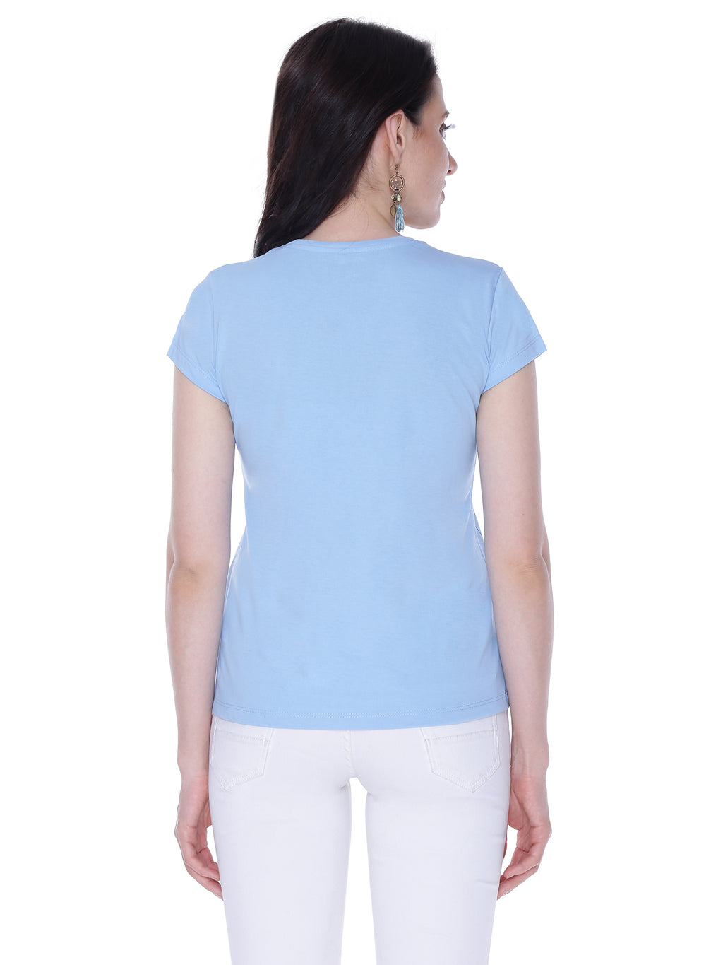 Autumn Hues Abstract Printed Round Neck Sleeveless Cotton T-shirt