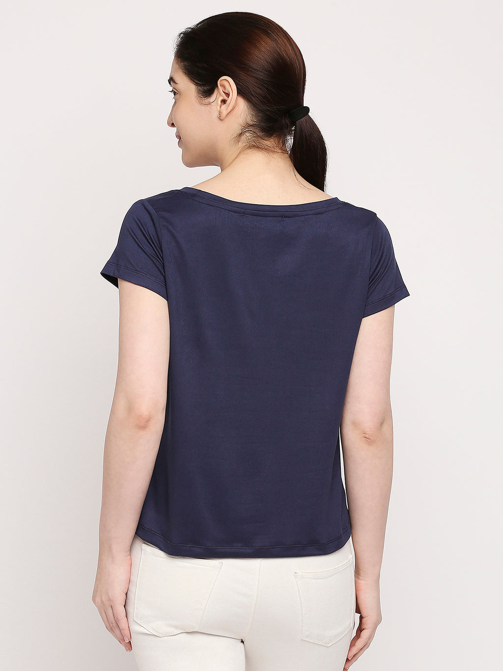 Autumn Hues Women Blue Printed T-shirt