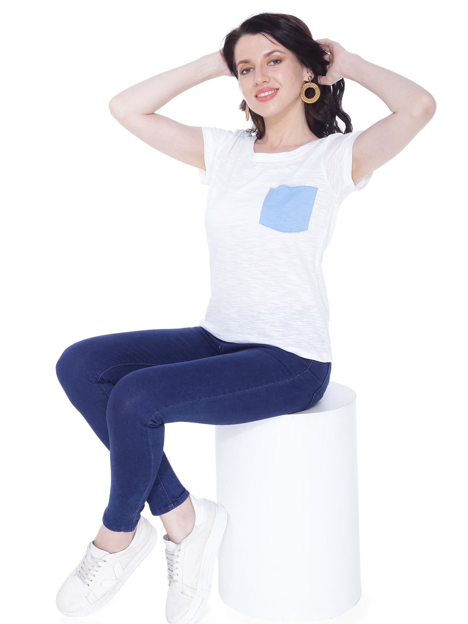 Autumn Hues Round Neck Cotton T-shirt