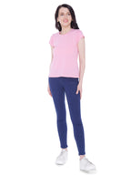 Autumn Hues Women Pink Extended Sleeves  Cotton  T-shirt