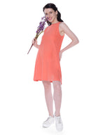 Autumn Hues Round Neck Sleeveless Casual A-Line Dress