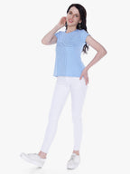 Autumn Hues Abstract Printed Round Neck Sleeveless Cotton T-shirt