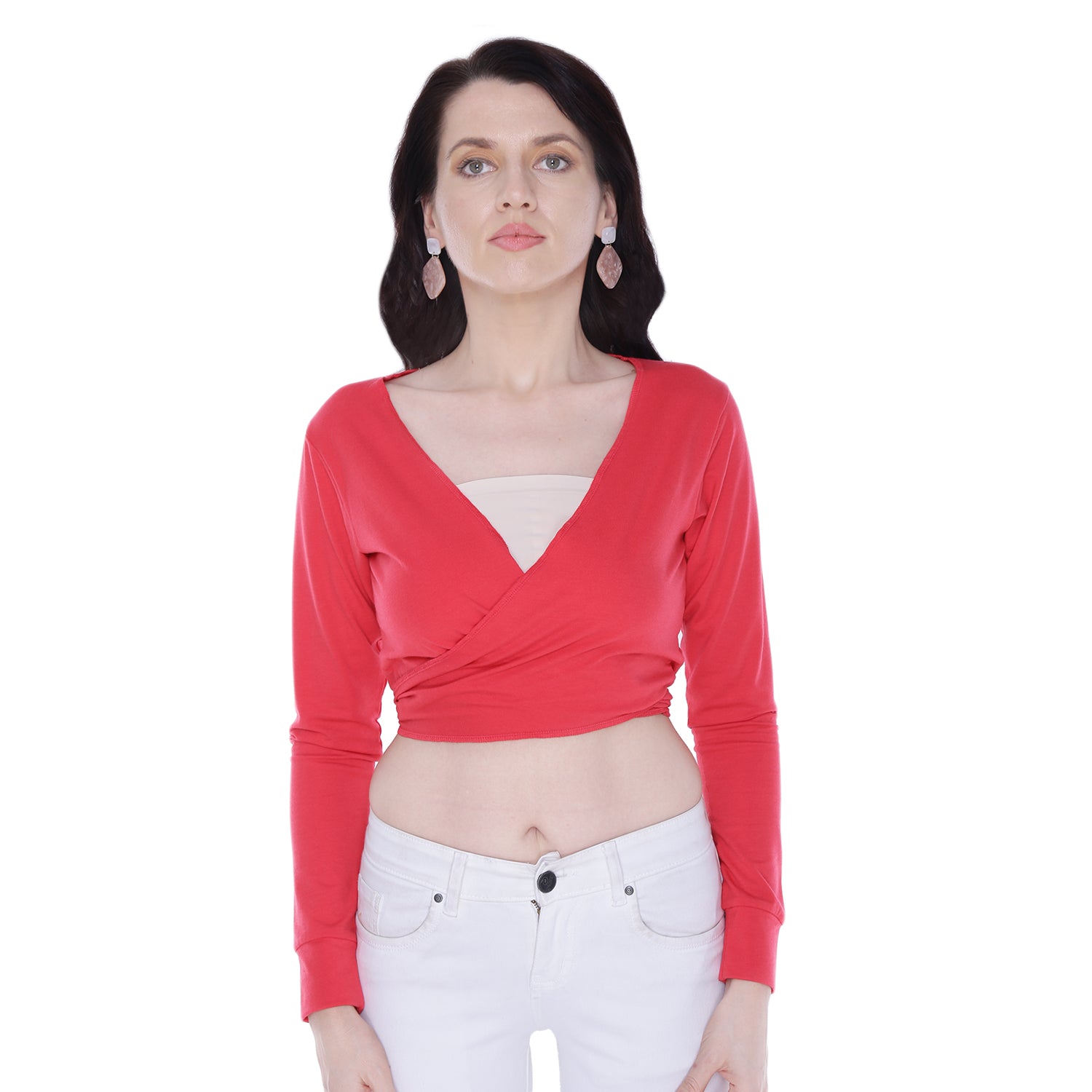 Autumn Hues Cotton Wrap Crop Top