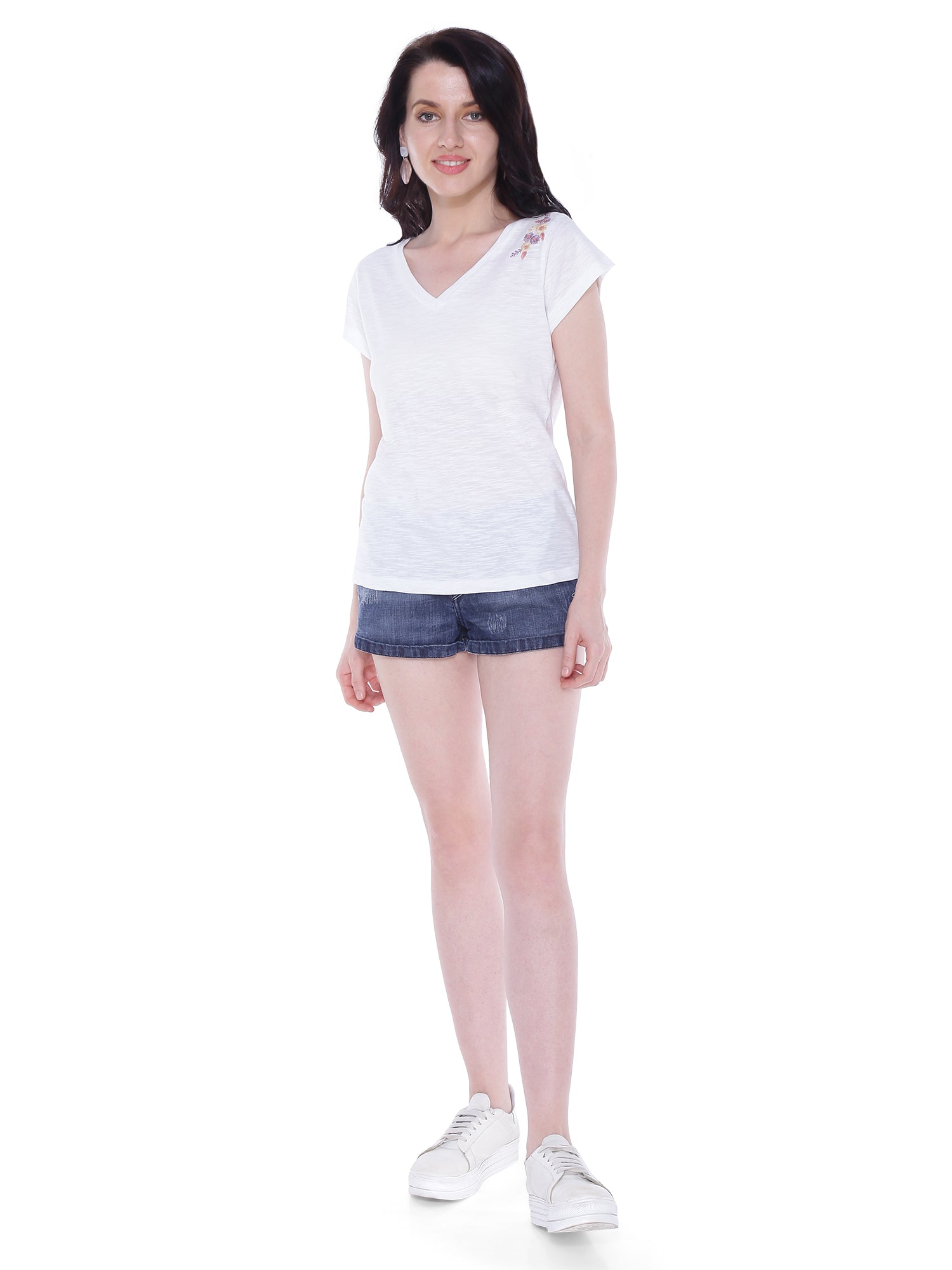 Autumn Hues Comfort V-Neck Cotton Casual T-Shirt
