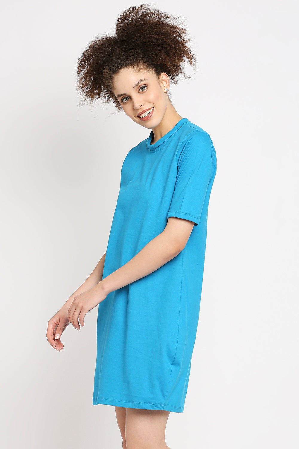 Autumn Hues Blue T-shirt Dress