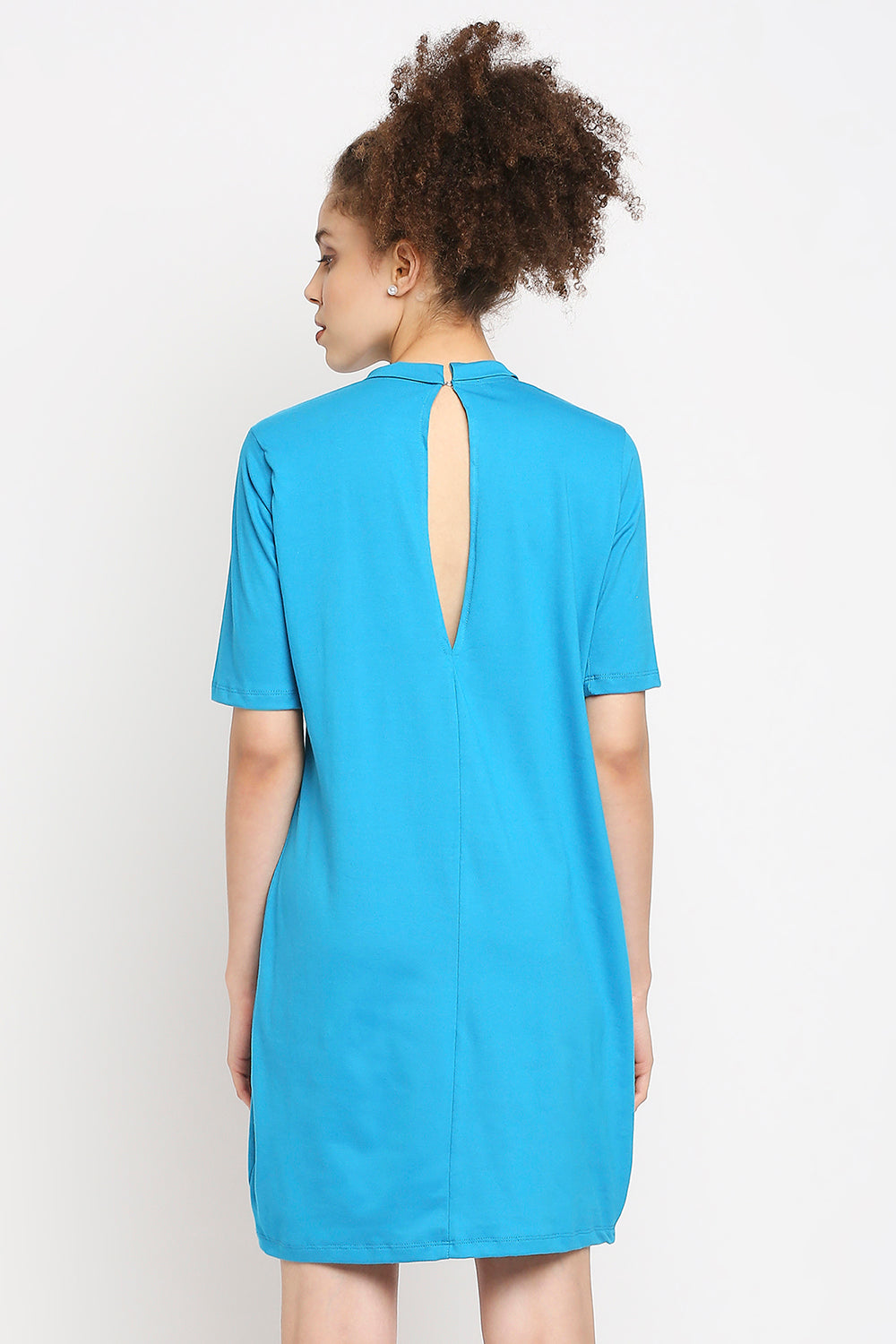 Autumn Hues Blue T-shirt Dress