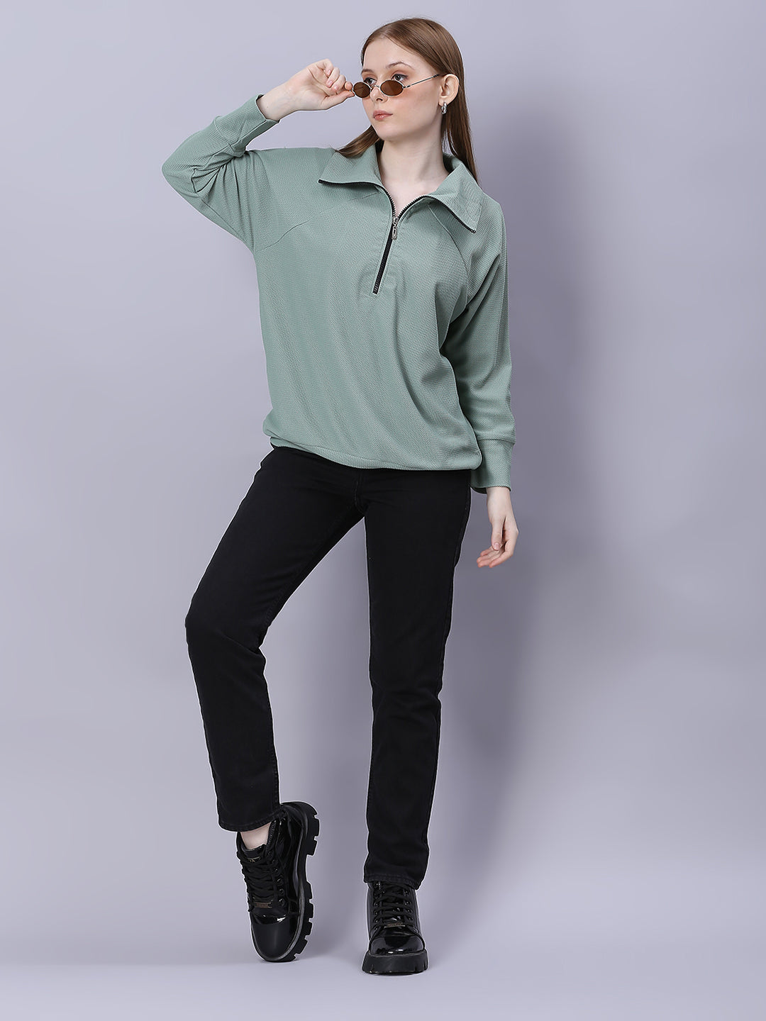 Autumn Hues Women Zipper Neck Pista Jacket