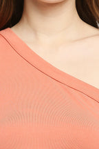 Autumn Hues Pink One Shoulder Sheath Dress