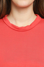 Autumn Hues Pink Solid T-shirt Dress