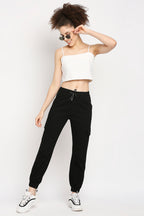 Autumn Hues Women Solid Cotton Crop Top With Spaghetti Straps